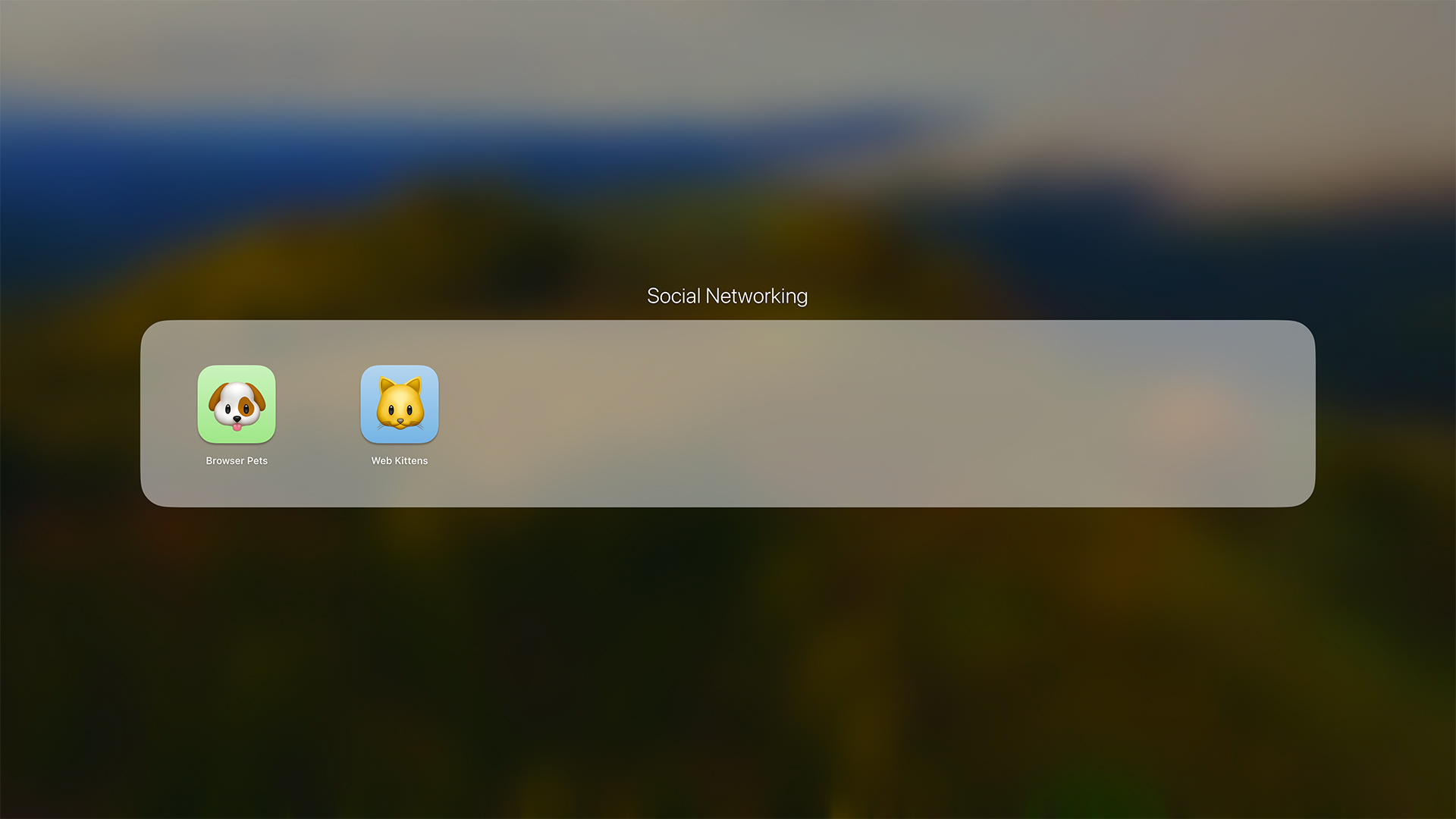 Launchpad on macOS showing two app icons in a group titled Social Networking