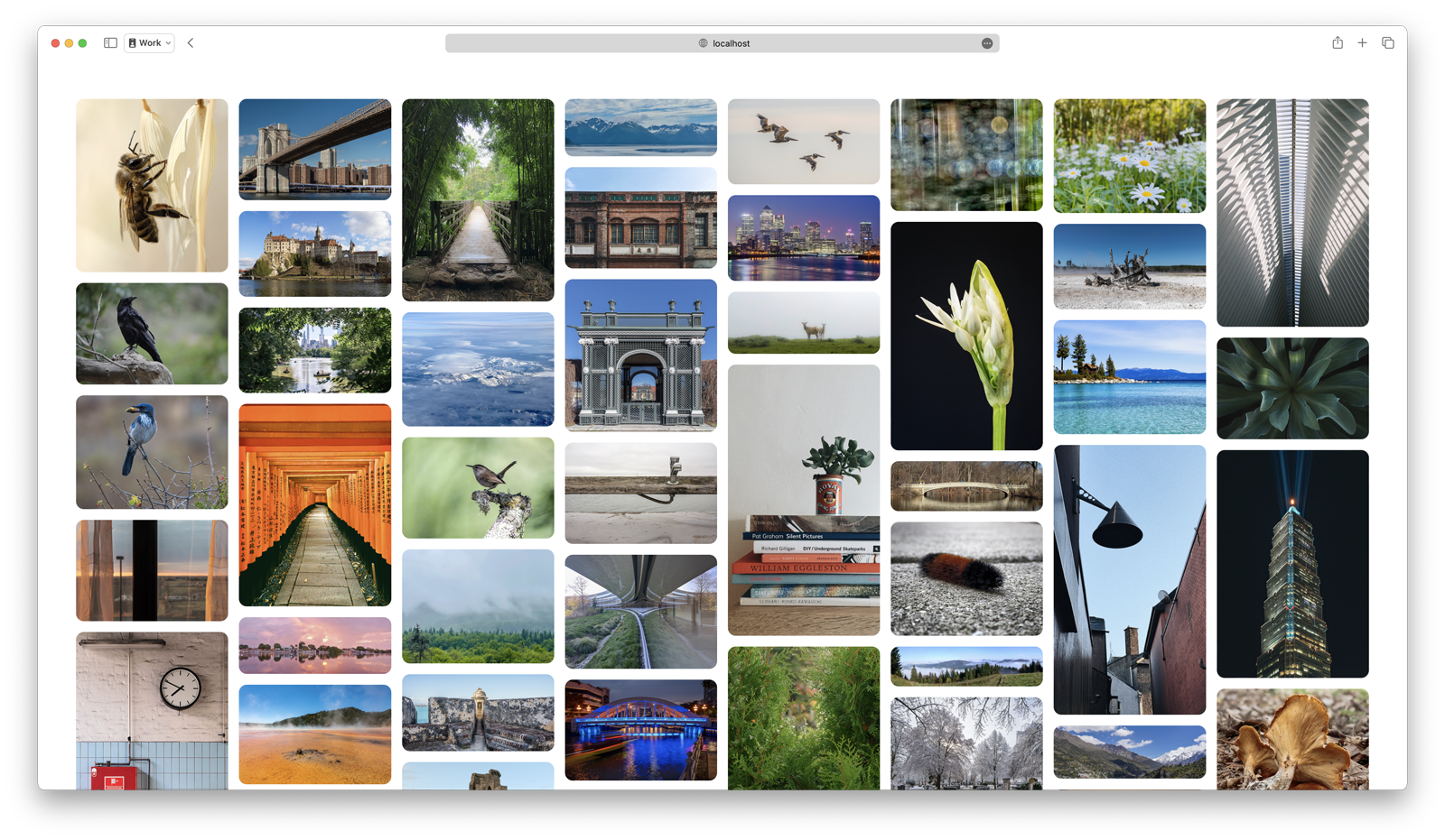 masonry layout of photos