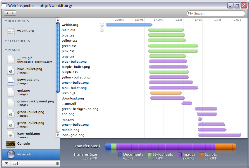 Web Inspector screenshot