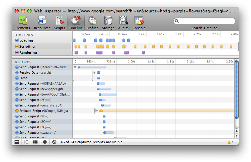 Web Inspector Timeline Panel